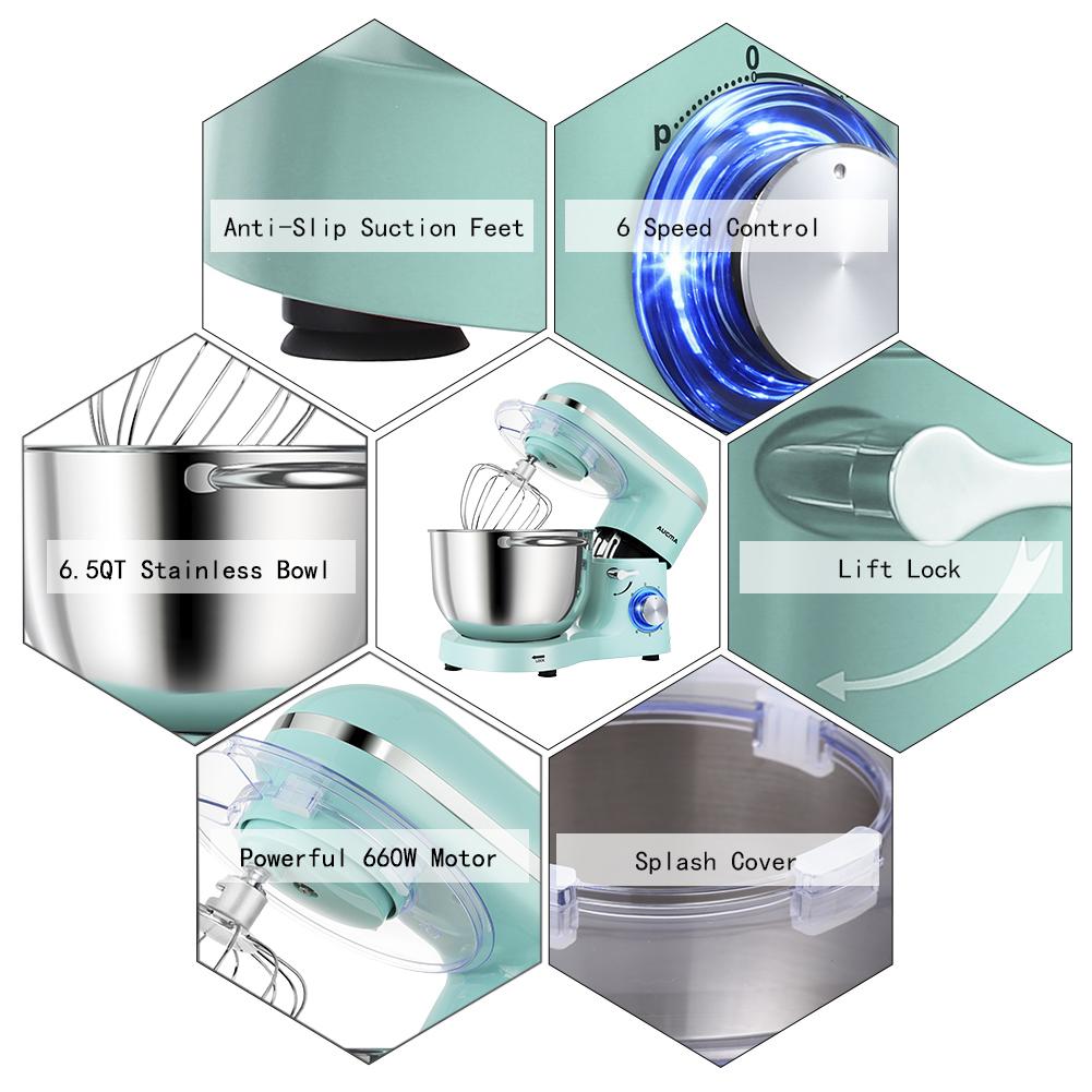 Aucma 6.5QT Stand Mixer with Upgraded Motor